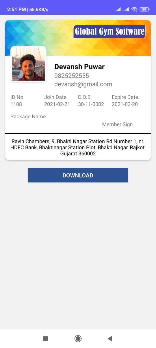 global gym software id card